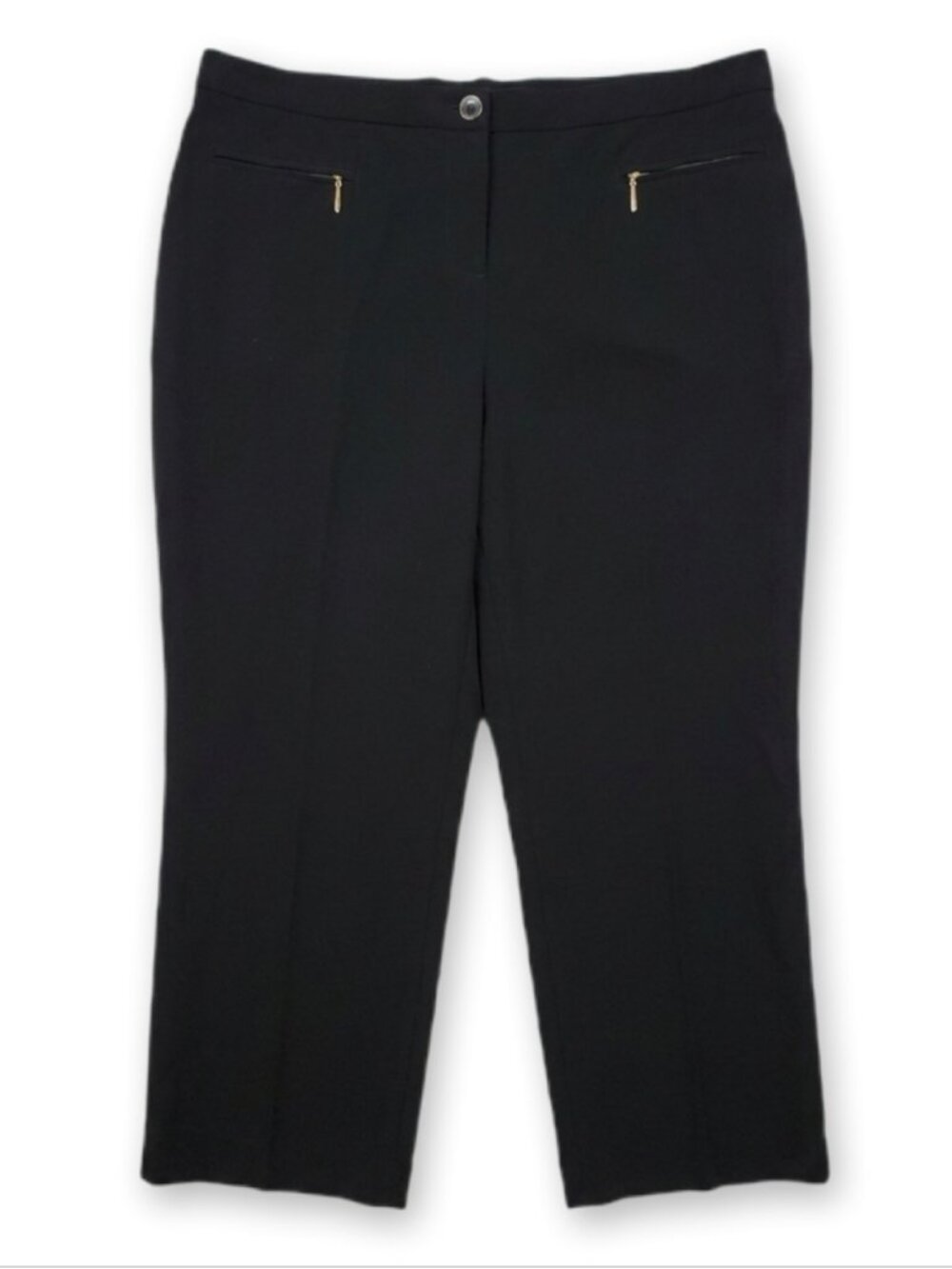 Laura Plus Black Zipper Pocket Straight Leg Dress Pants Size 20 Office Trousers